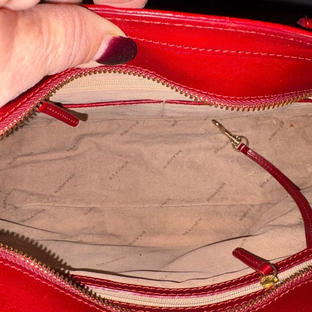 Brahmin Realynn Lava Topsail Satchel in EUC